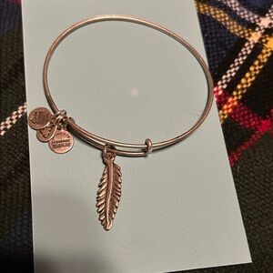 Alex and Ani Silver Feather Charm Bracelet